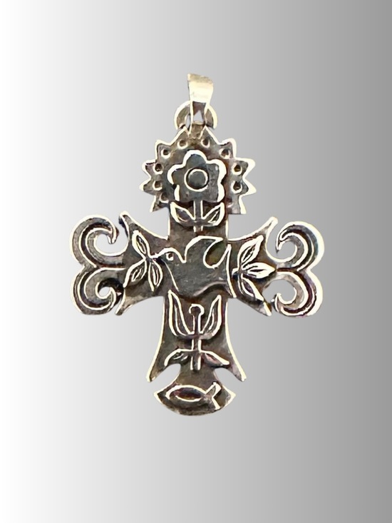 James Avery Jewelry - James Avery Sterling Silver Dove Floral Cross Pendant Only